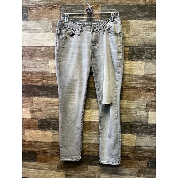 Old Navy Women's Boyfriend Straight Jeans Gray Medium Wash Size 4 - Picture 1 of 14